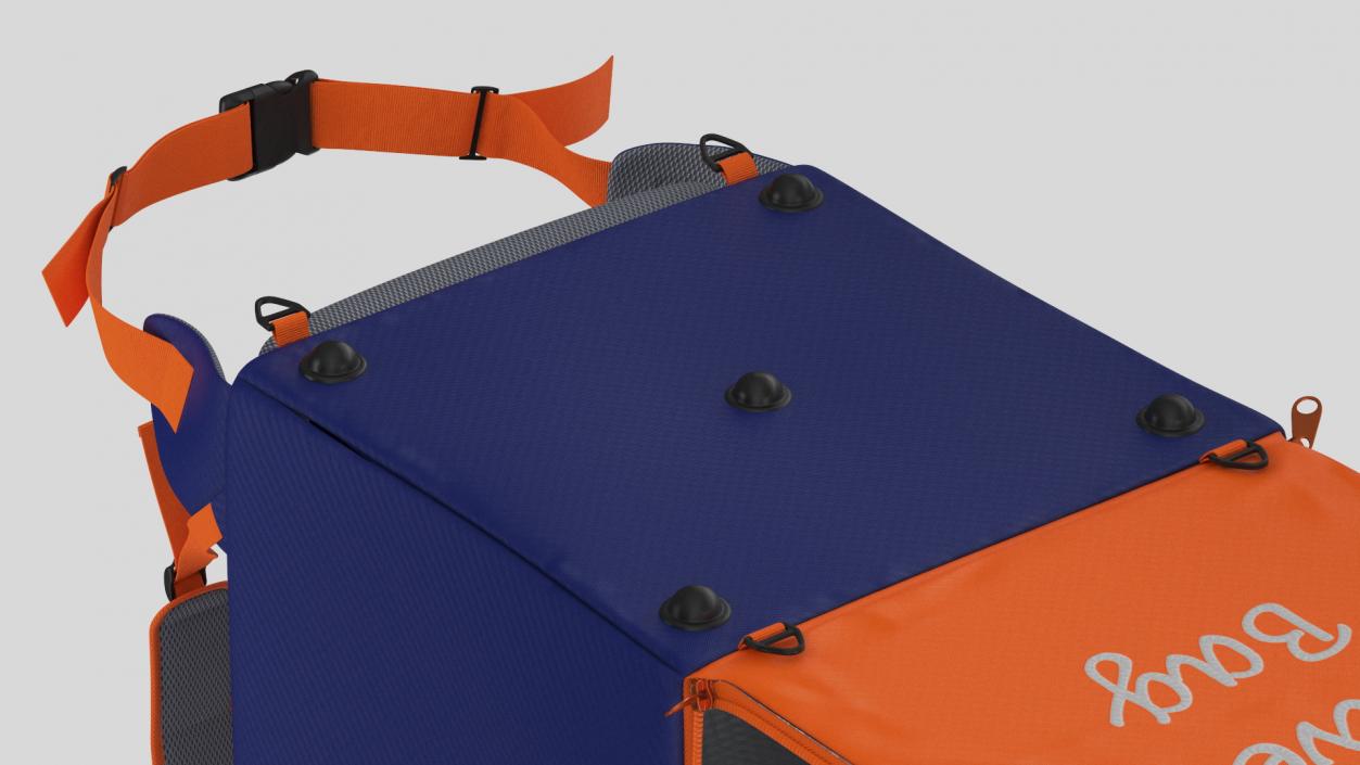 Food Delivery Bag Open Orange Blue 3D model