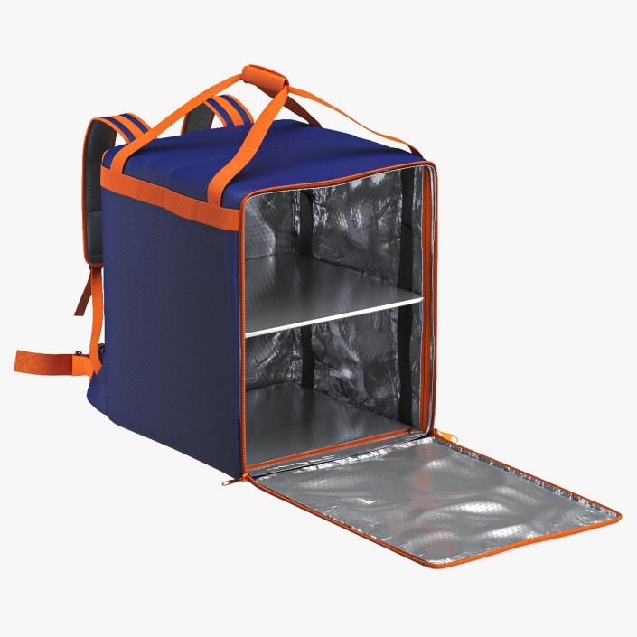 Food Delivery Bag Open Orange Blue 3D model