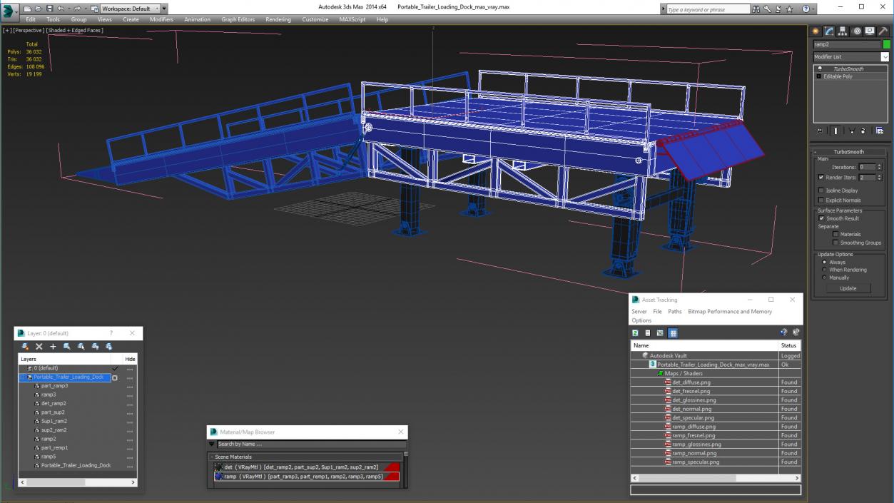 Portable Trailer Loading Dock 3D model