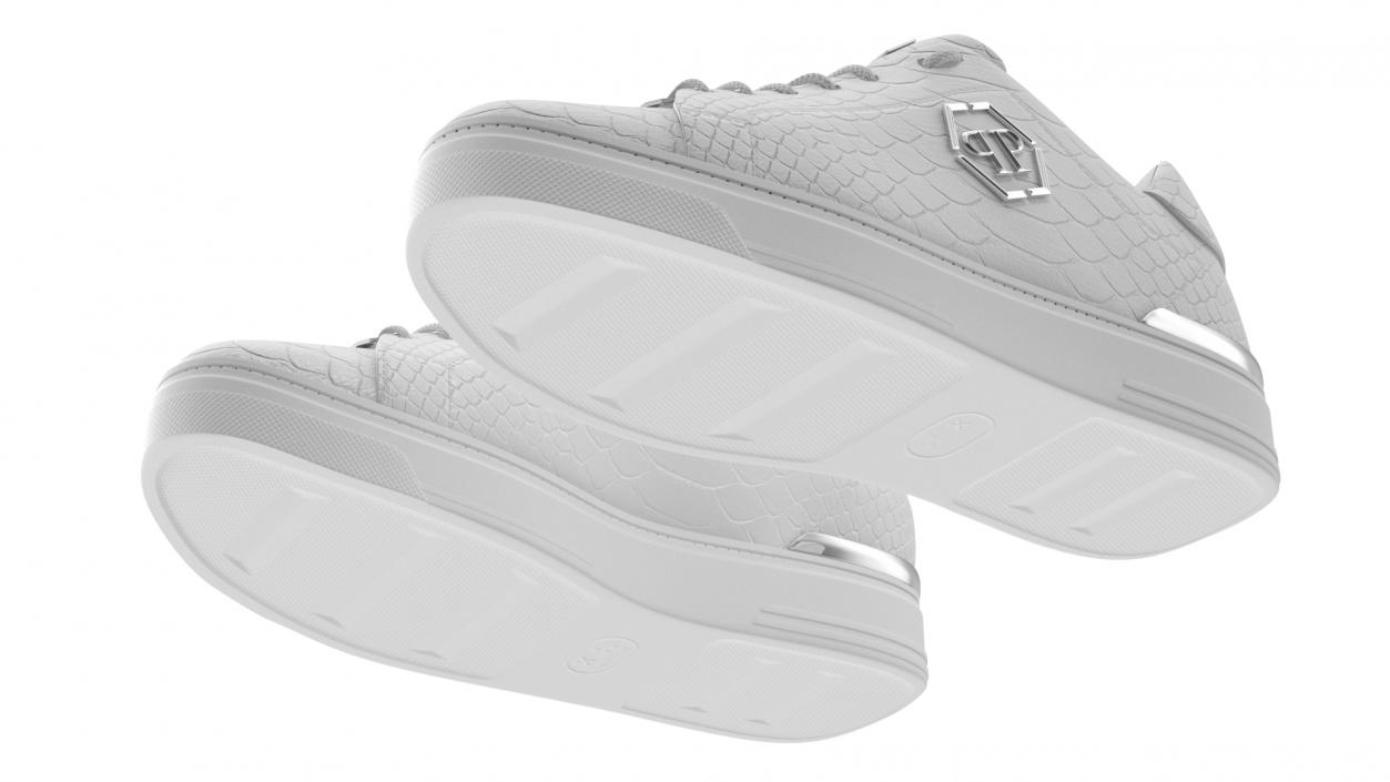 Python Lo-Top Sneakers Philipp Plein White 3D