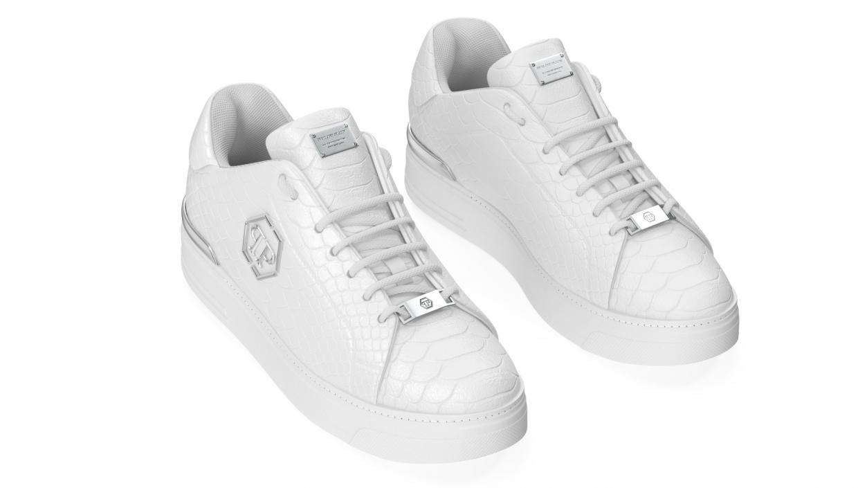 Python Lo-Top Sneakers Philipp Plein White 3D