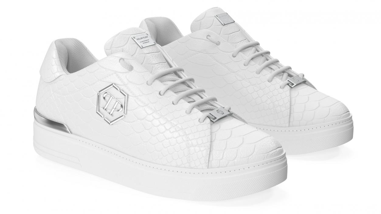 Python Lo-Top Sneakers Philipp Plein White 3D