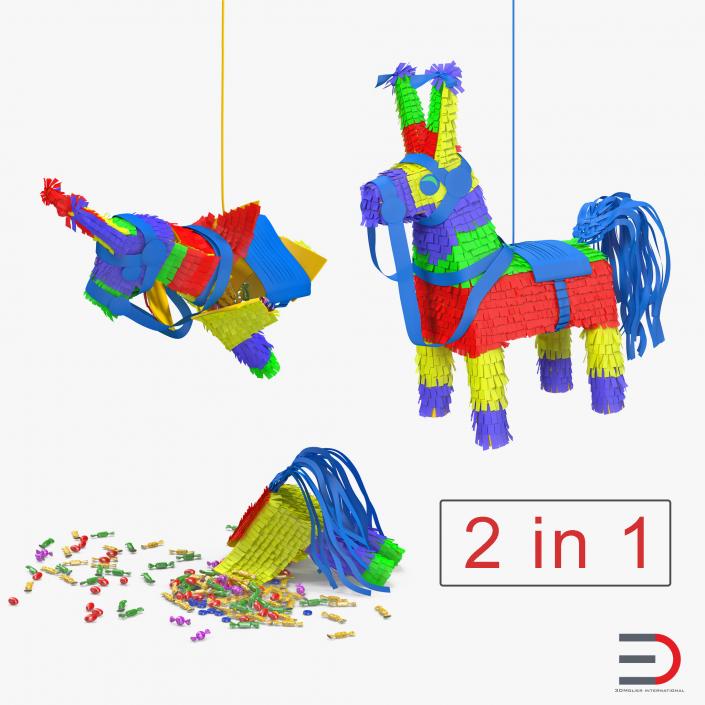 Mexican Donkey Pinata Collection 3D