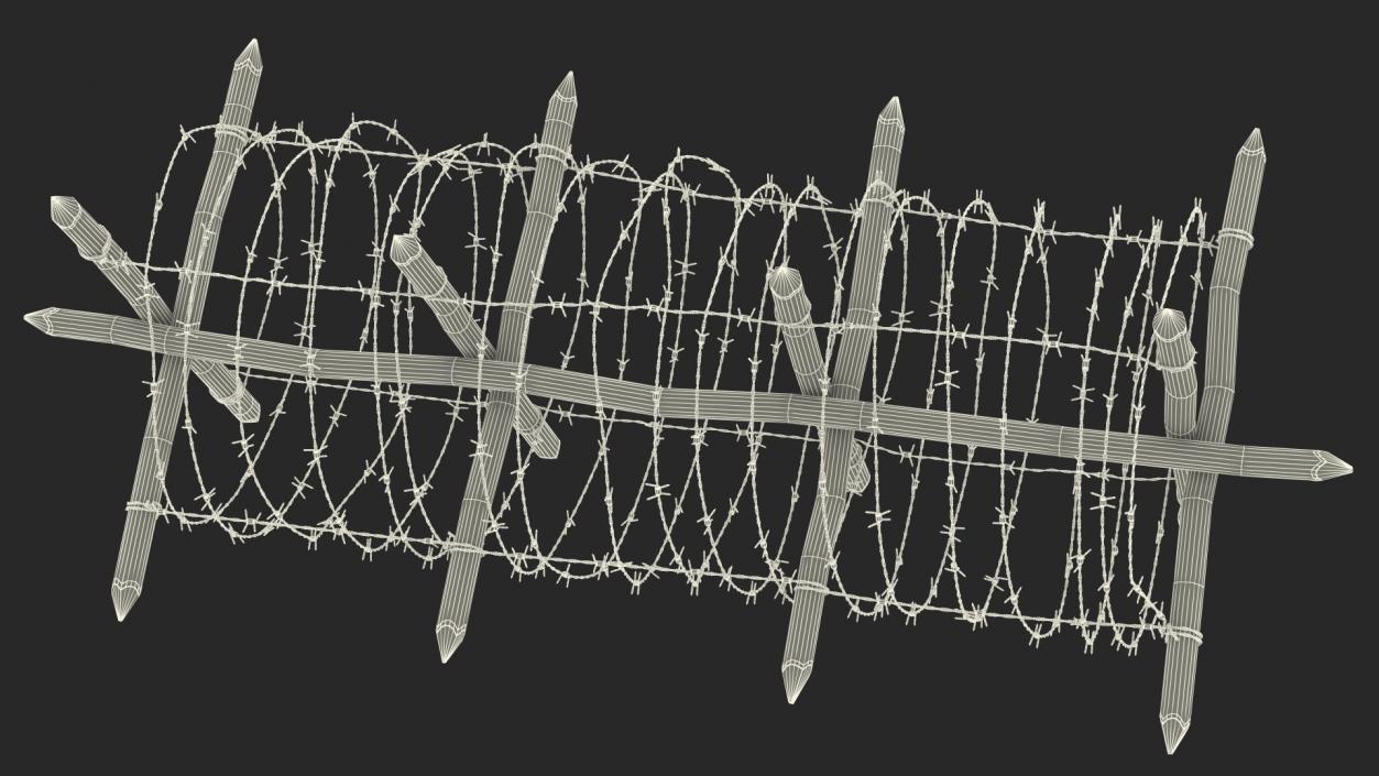 3D Cheval de Frise Barbed Wire Fence model