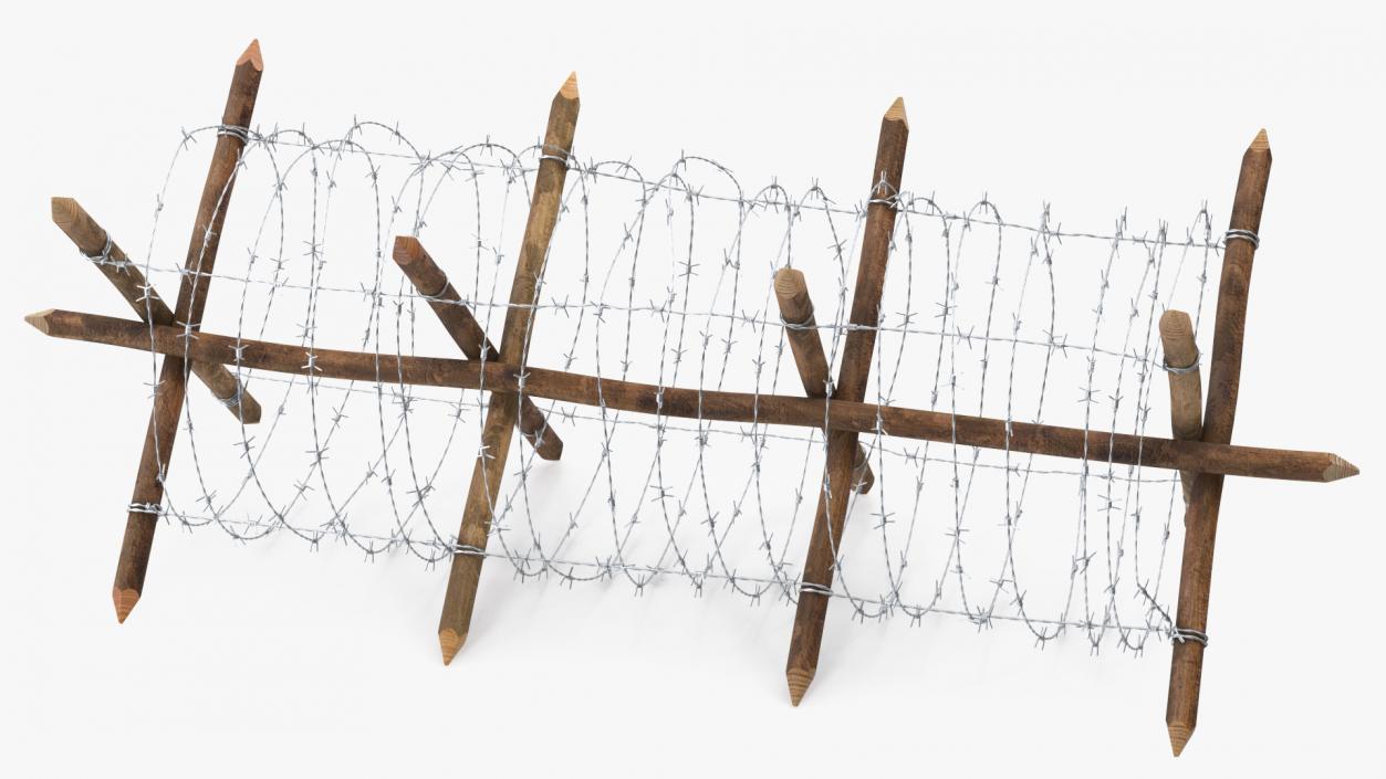 3D Cheval de Frise Barbed Wire Fence model