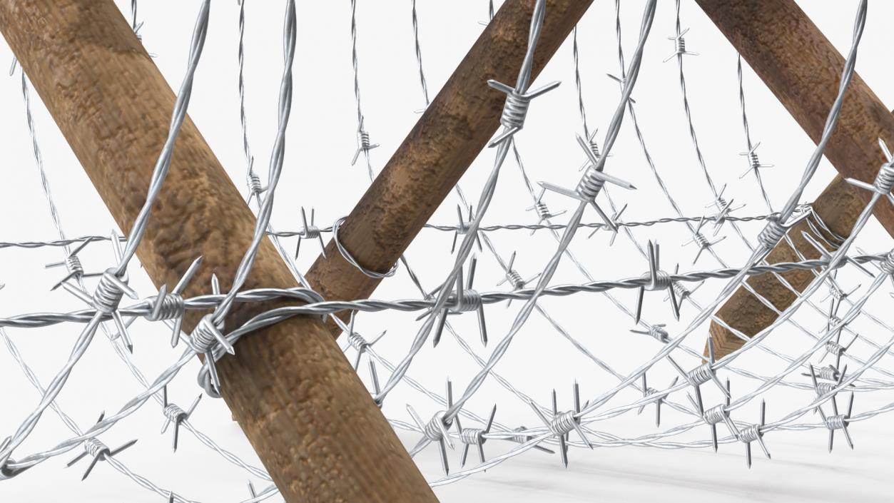 3D Cheval de Frise Barbed Wire Fence model