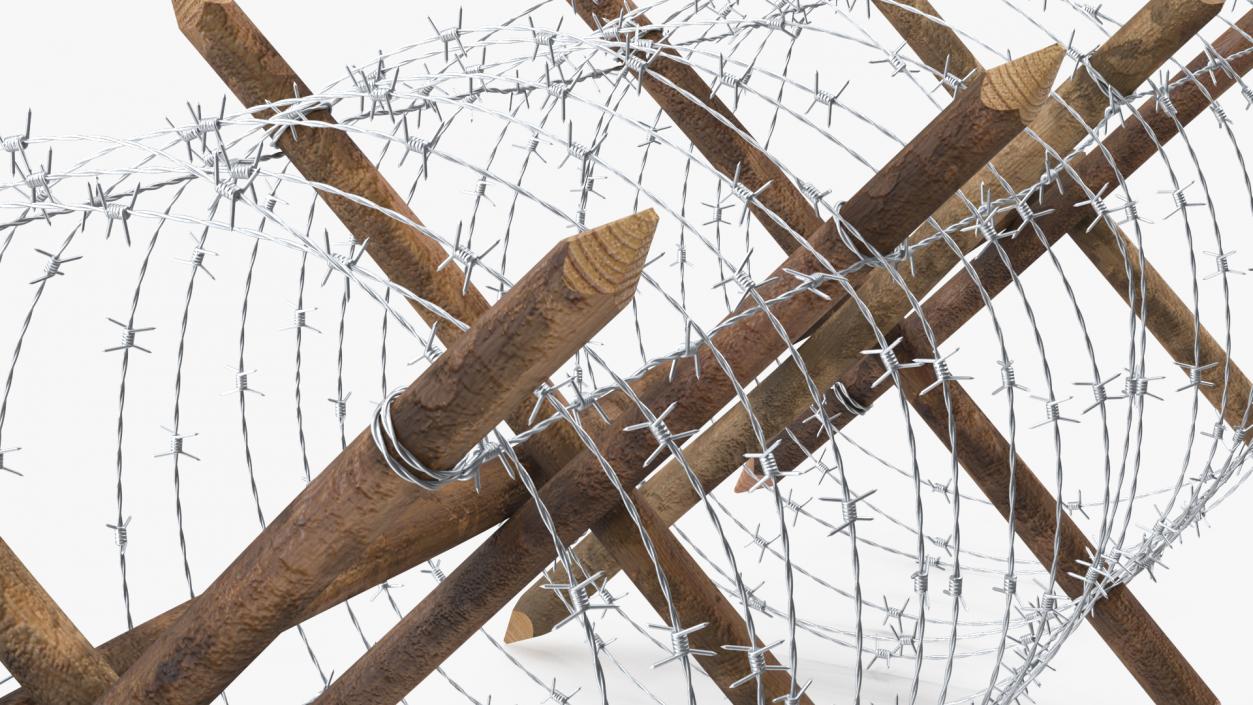 3D Cheval de Frise Barbed Wire Fence model