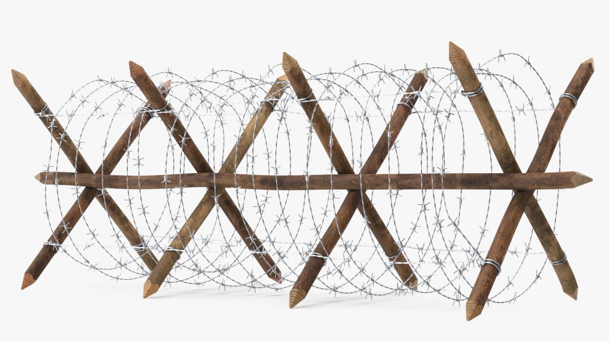 3D Cheval de Frise Barbed Wire Fence model