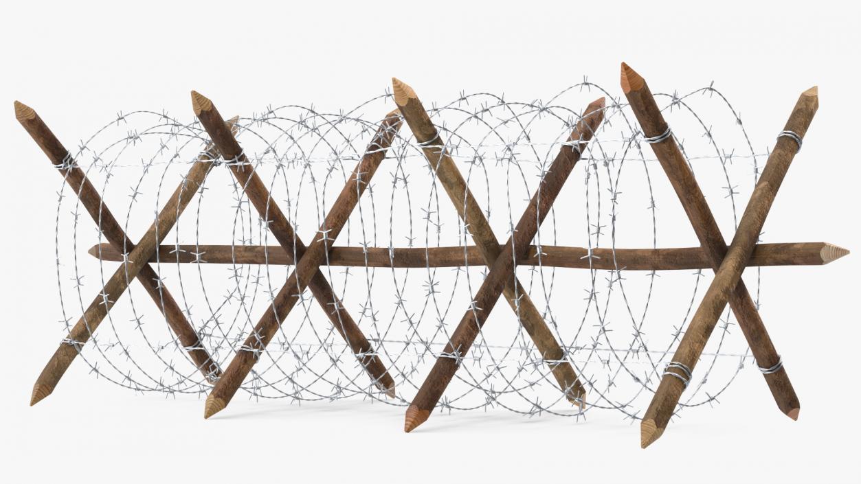 3D Cheval de Frise Barbed Wire Fence model