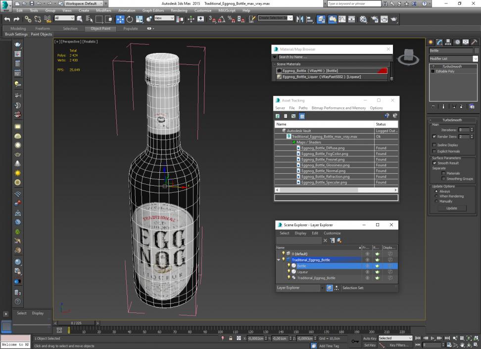 3D model Traditional Eggnog Bottle