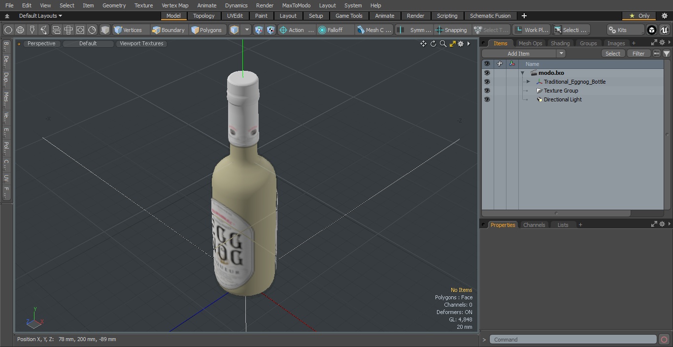 3D model Traditional Eggnog Bottle