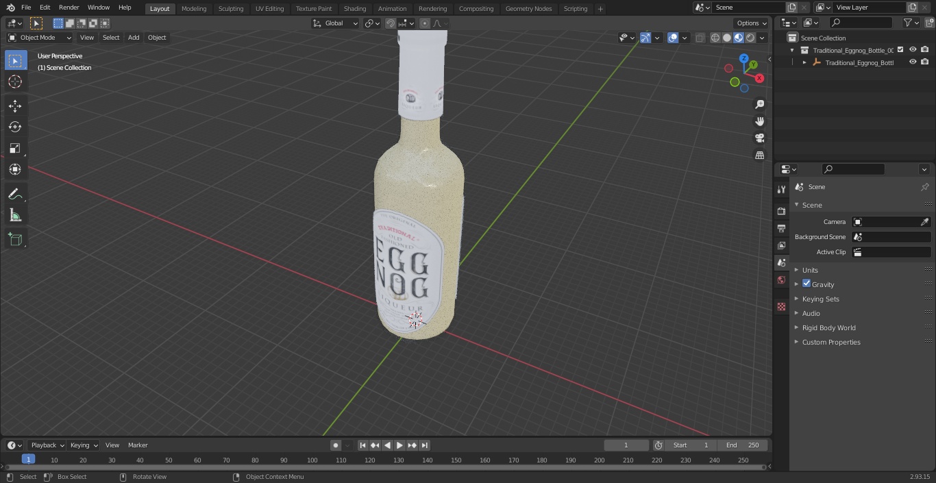 3D model Traditional Eggnog Bottle