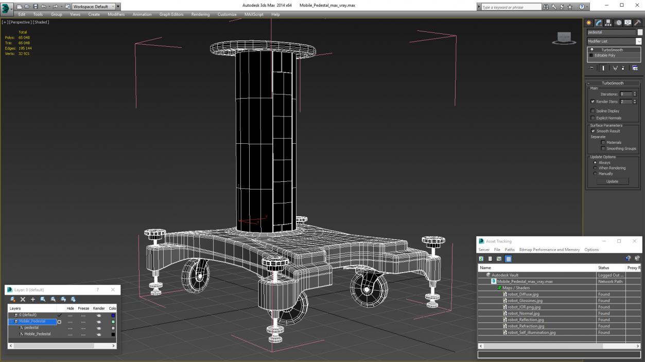 3D model Mobile Pedestal