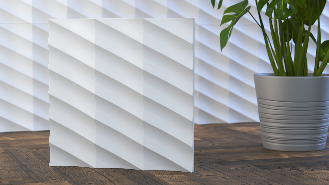 3D Wall Panel Half Pipe Ceramic model