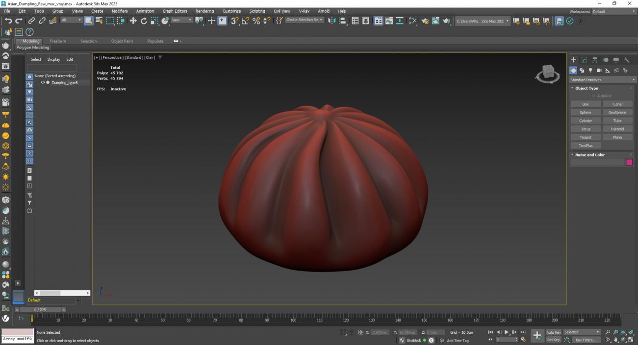 3D Asian Dumpling Raw for 3D Print 2 model