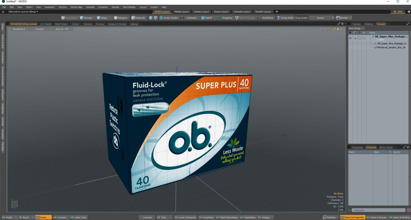 OB Super Plus Package 40 Tampons 3D