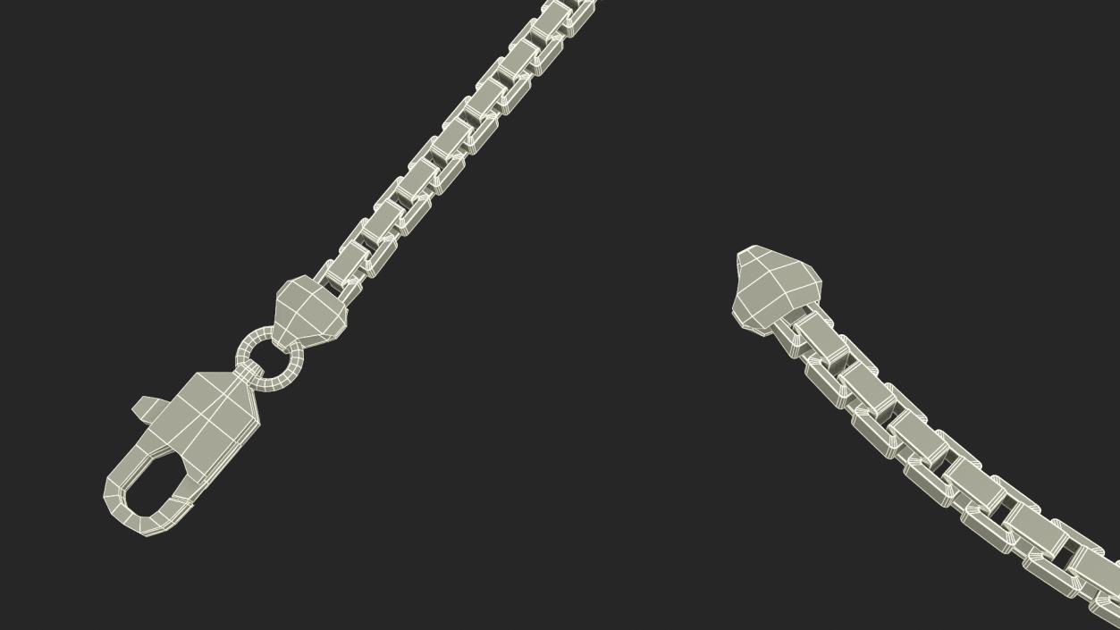 3D Gold Box Chain Rigged