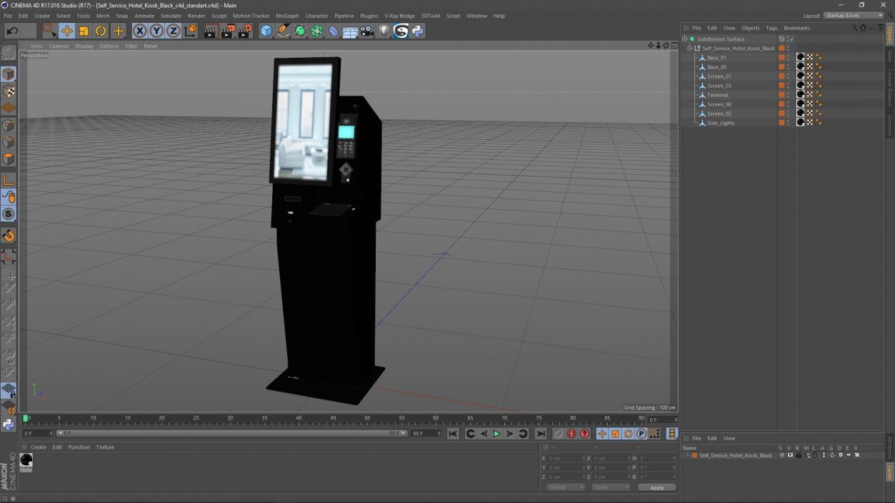 Self Service Hotel Kiosk Black 2 3D