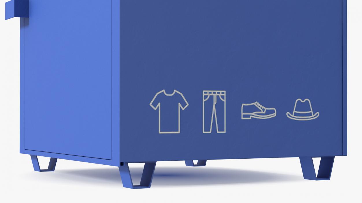 Clothing Drop Box Blue 3D