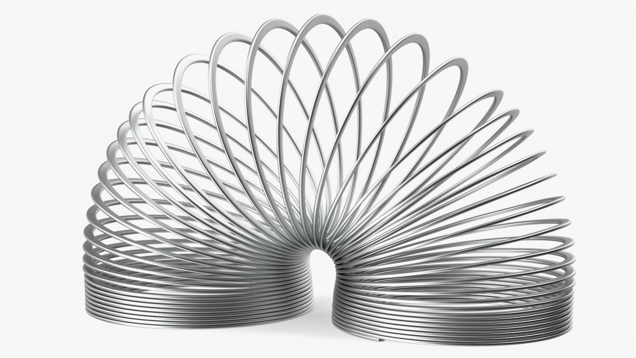 3D Metal Toy Spring Curved model