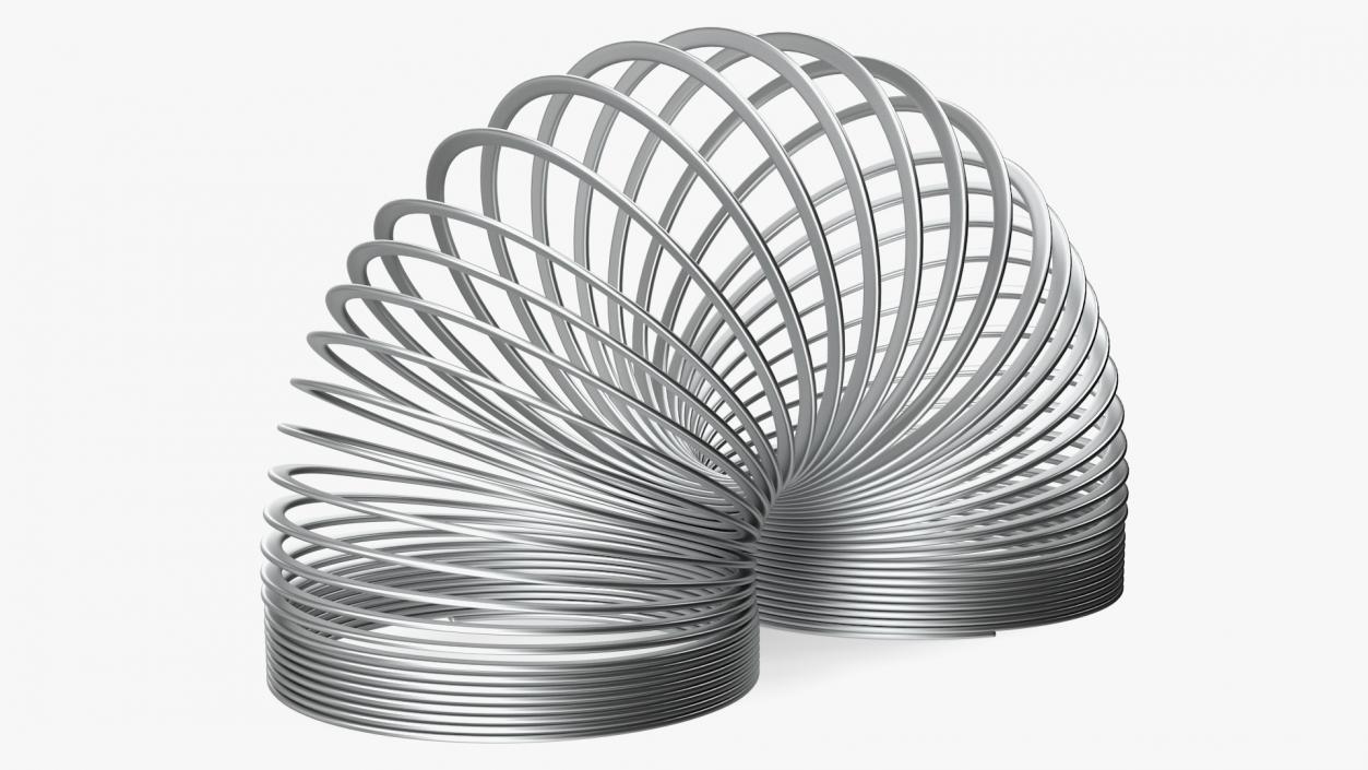 3D Metal Toy Spring Curved model