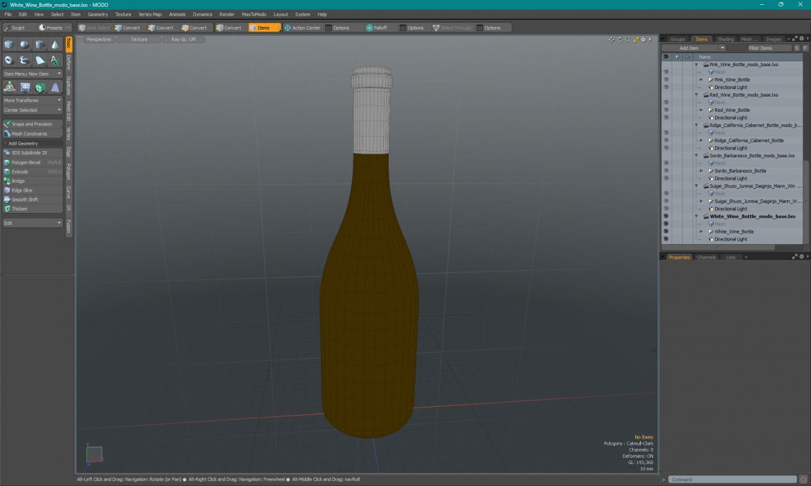 White Wine Bottle 2 3D model