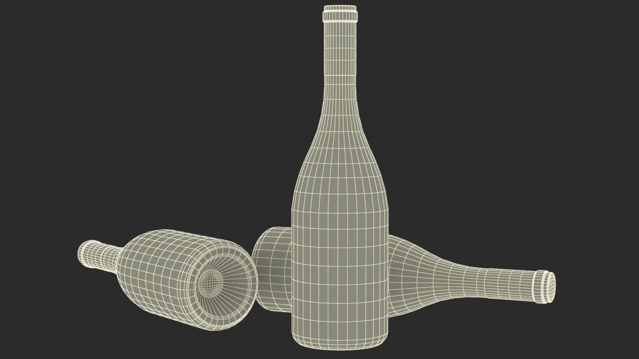 White Wine Bottle 2 3D model