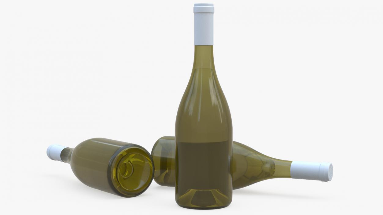 White Wine Bottle 2 3D model