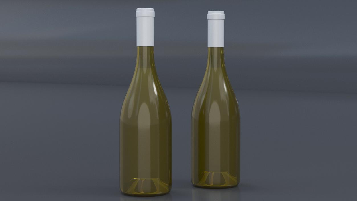 White Wine Bottle 2 3D model