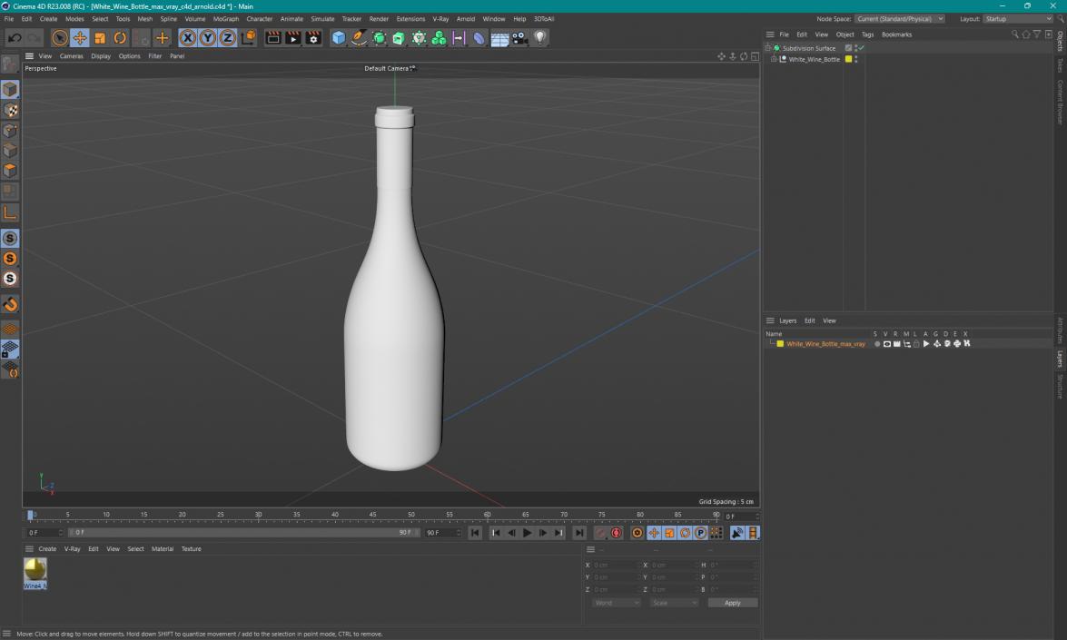 White Wine Bottle 2 3D model