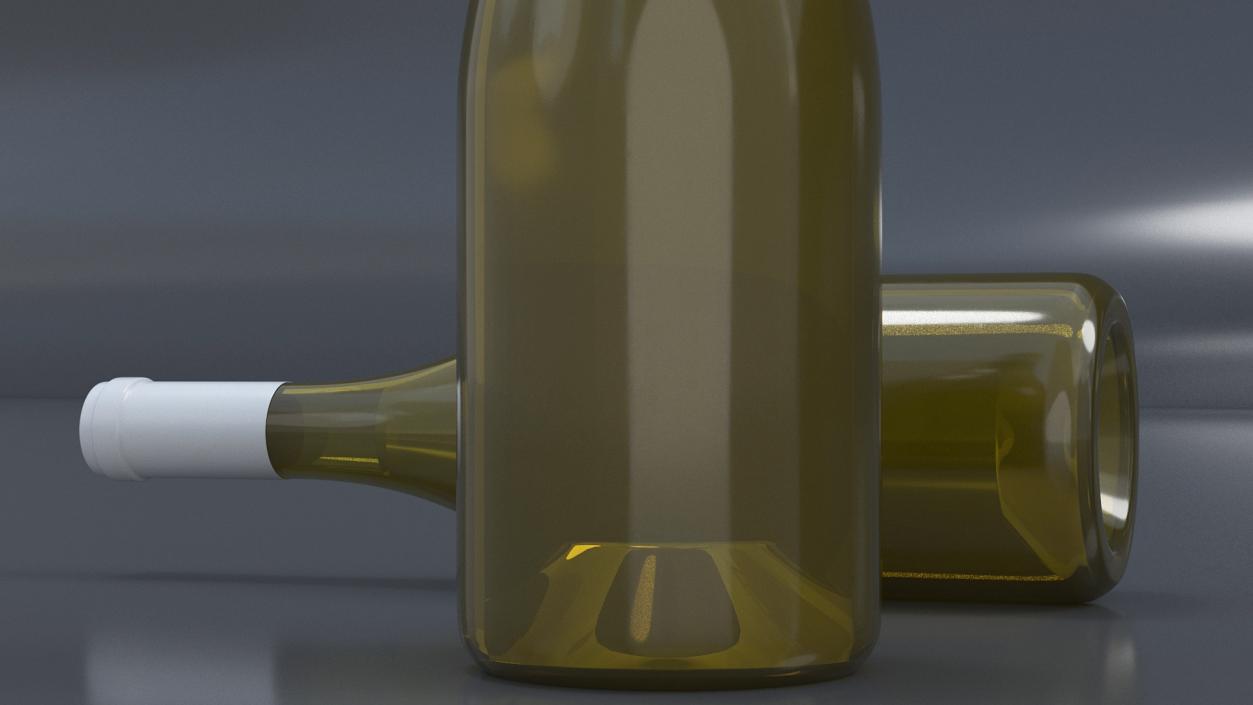 White Wine Bottle 2 3D model