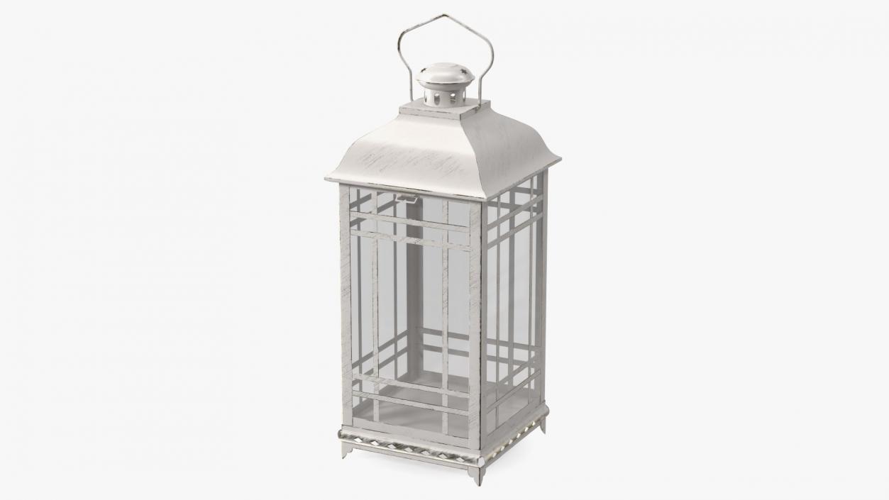 Candle Lantern Medium Cream 3D