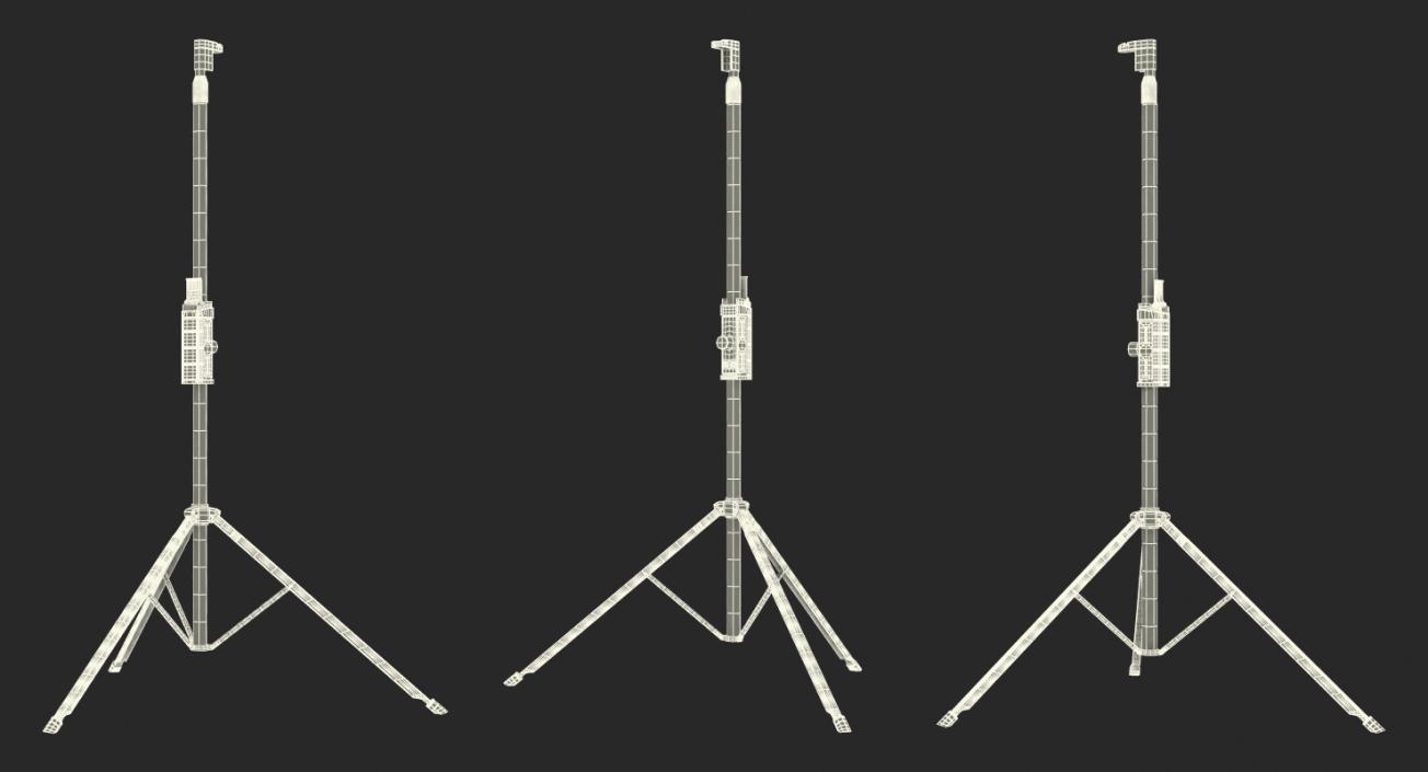 Adjustable Tripod Stand White 3D model