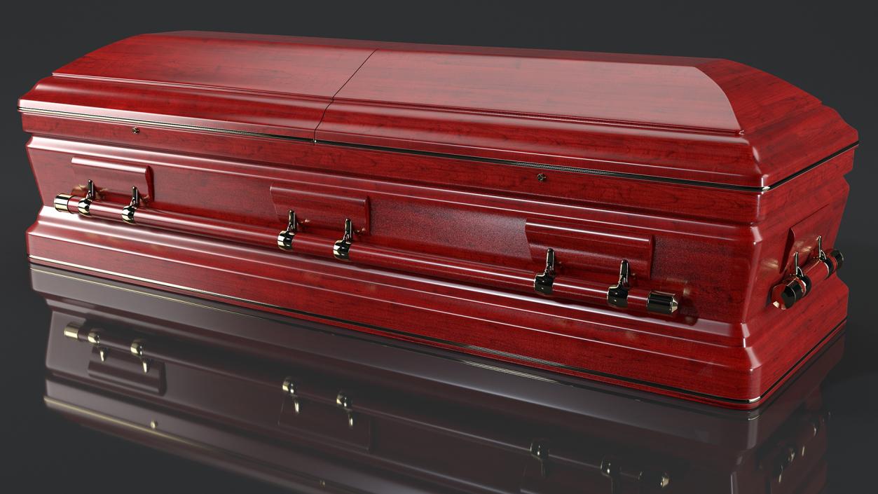 3D Classic Design Wooden Funeral Casket