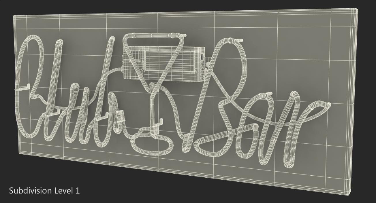 3D Neon Sign Club Bar model