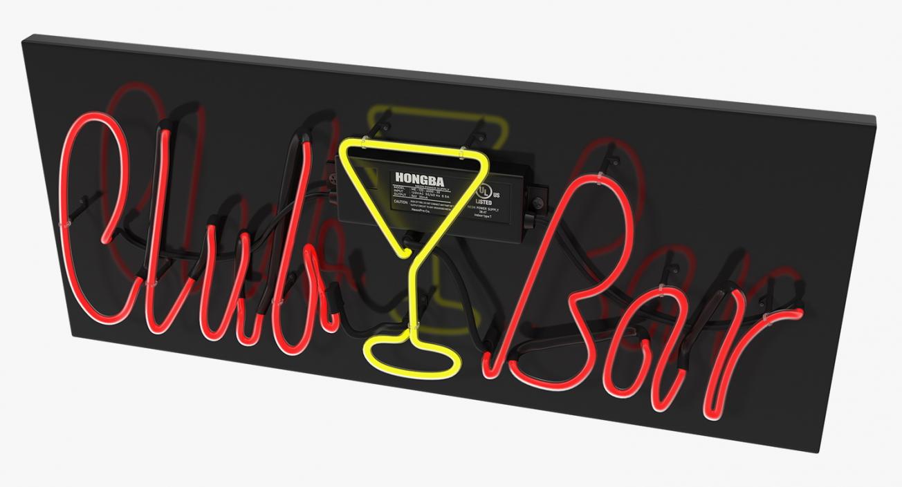 3D Neon Sign Club Bar model