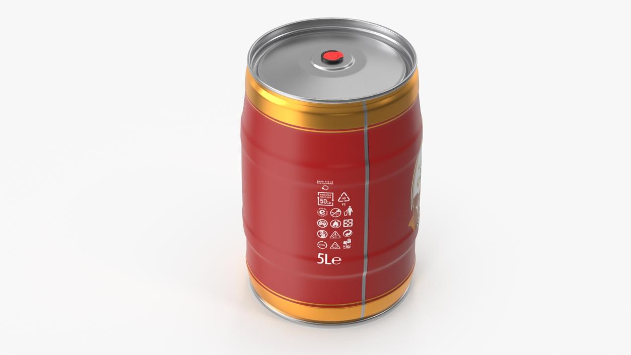 Beer Keg with Tap and Label Mockup 3D model