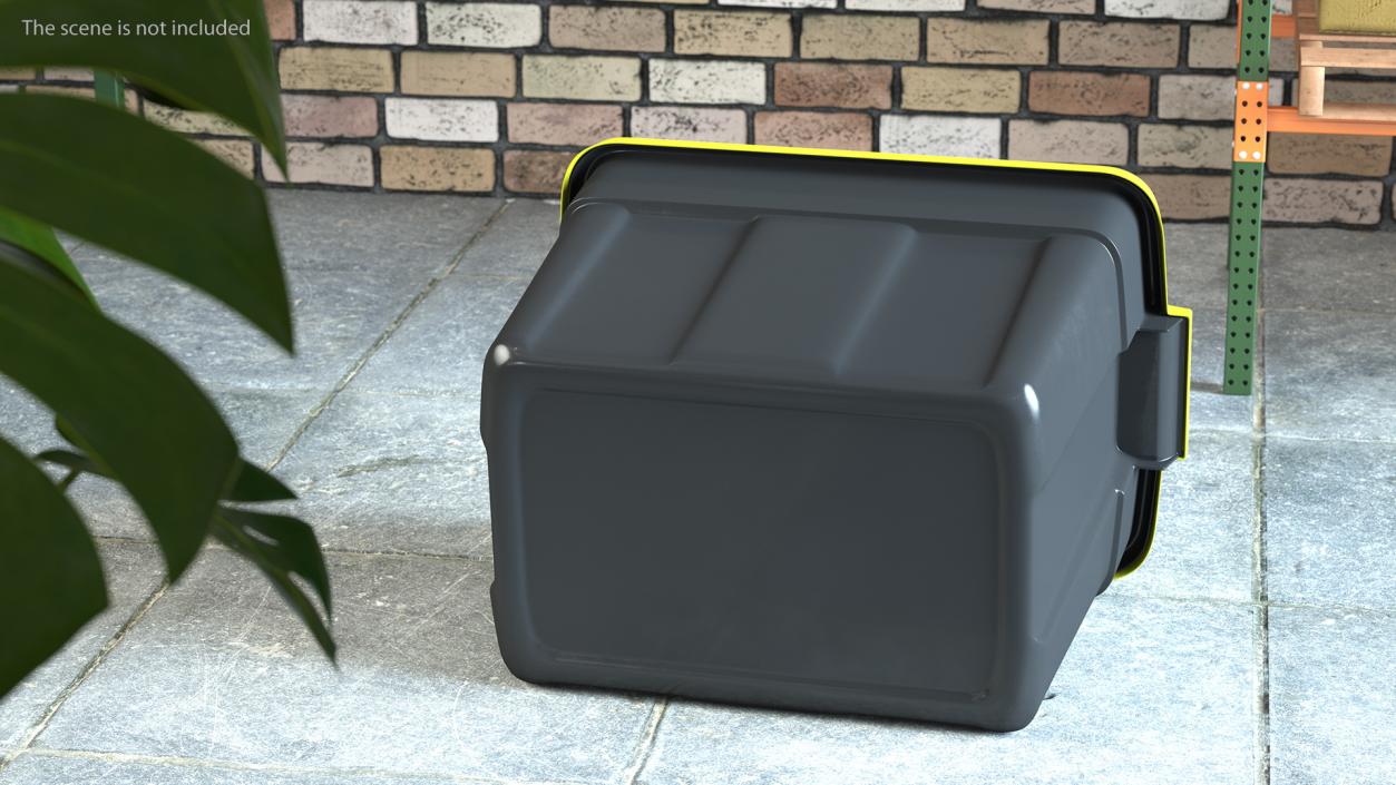 3D Rugged Storage Tote with Lid 18 Gallon model