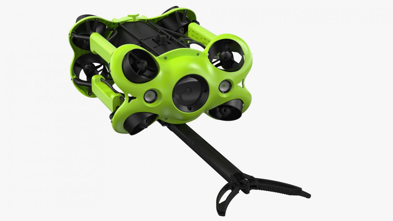 3D Professional Underwater Drone with Robotic Arm Rigged model