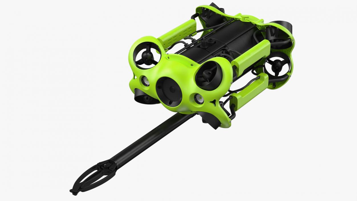 3D Professional Underwater Drone with Robotic Arm Rigged model