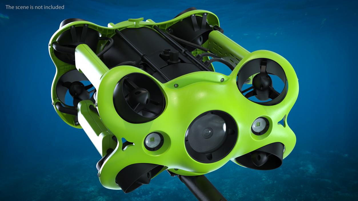 3D Professional Underwater Drone with Robotic Arm Rigged model