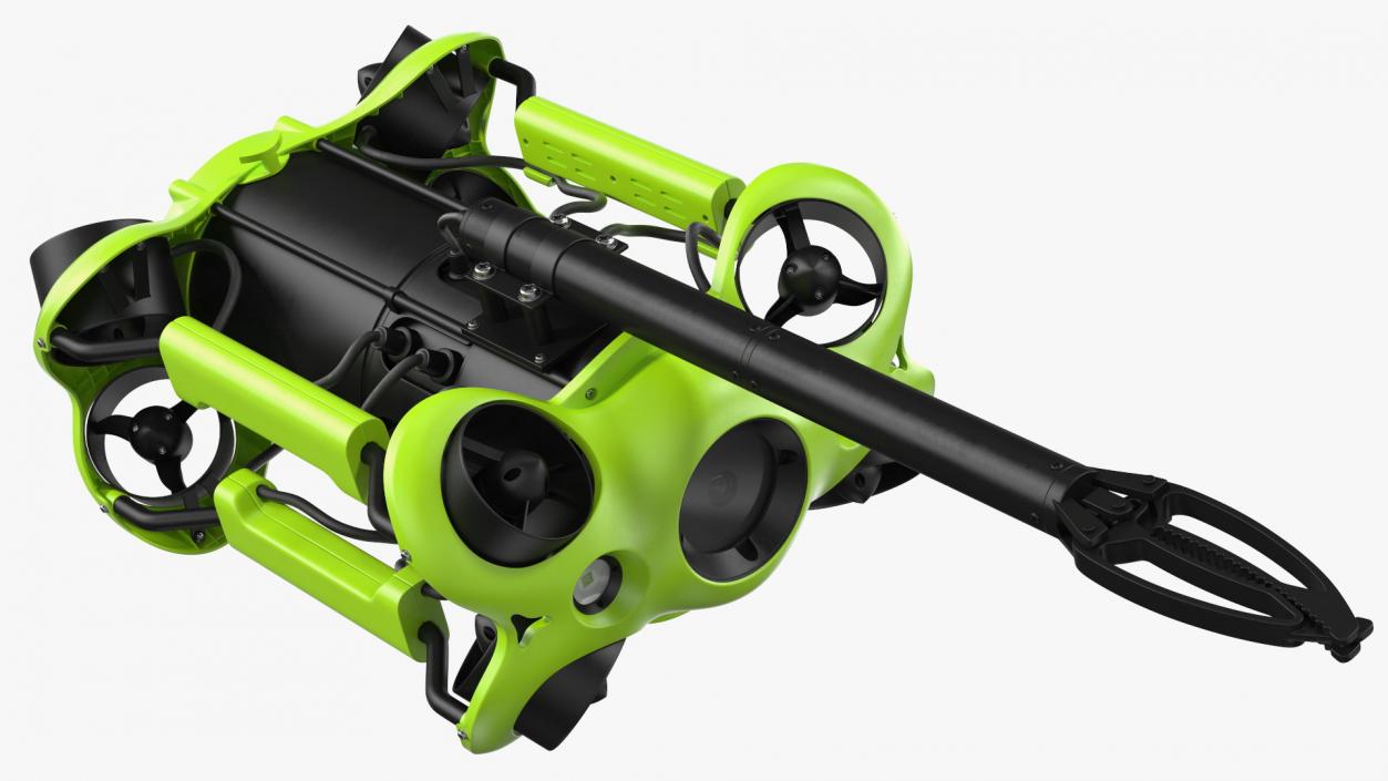 3D Professional Underwater Drone with Robotic Arm Rigged model