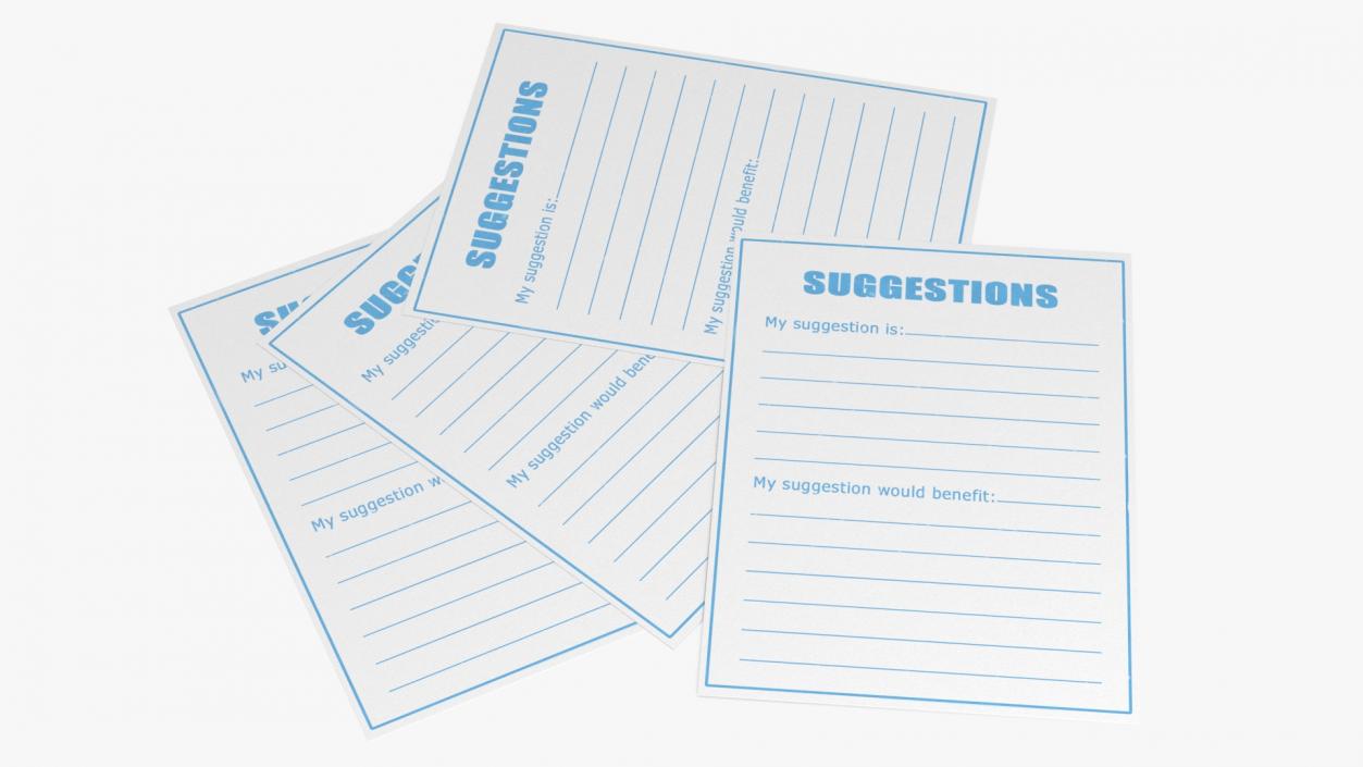 3D Blank Suggestions Form Light Blue model