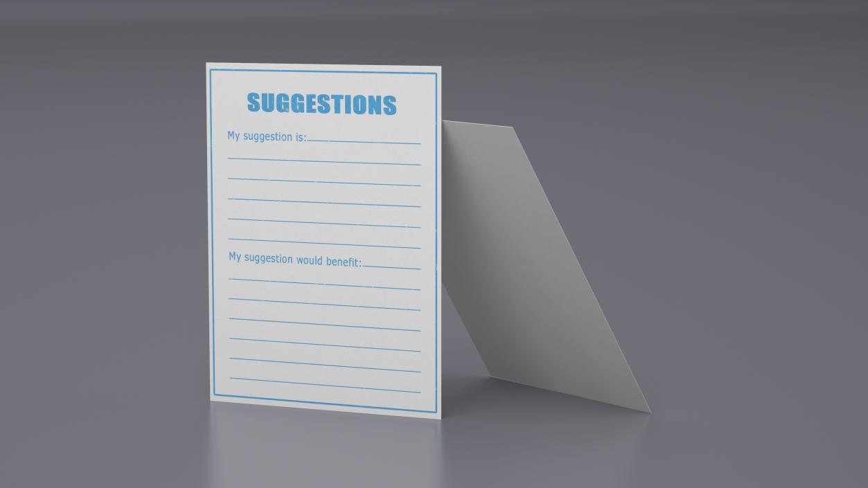 3D Blank Suggestions Form Light Blue model