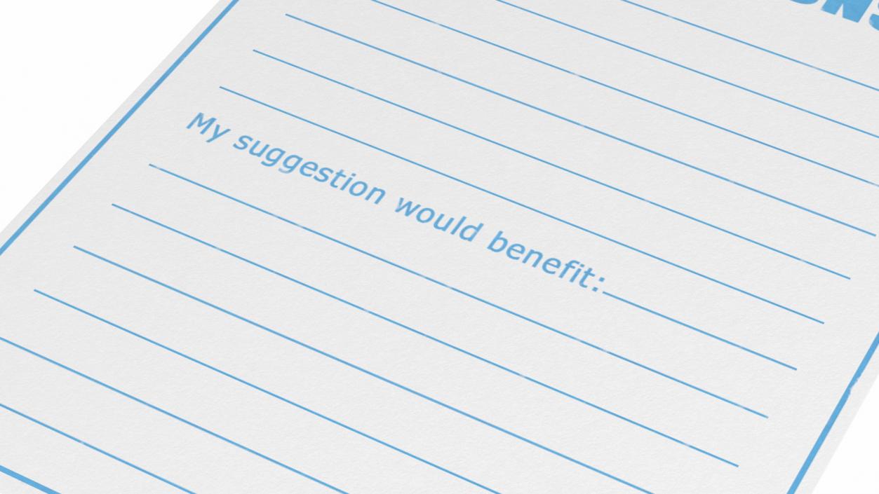 3D Blank Suggestions Form Light Blue model