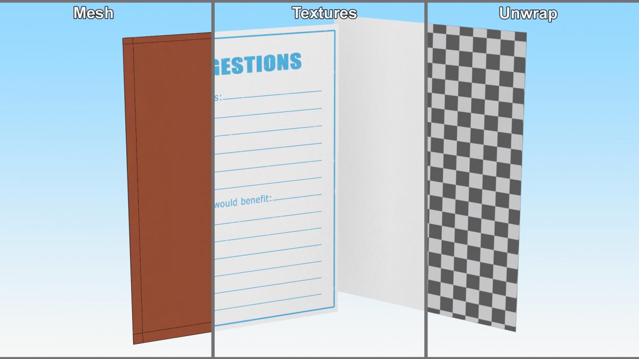 3D Blank Suggestions Form Light Blue model