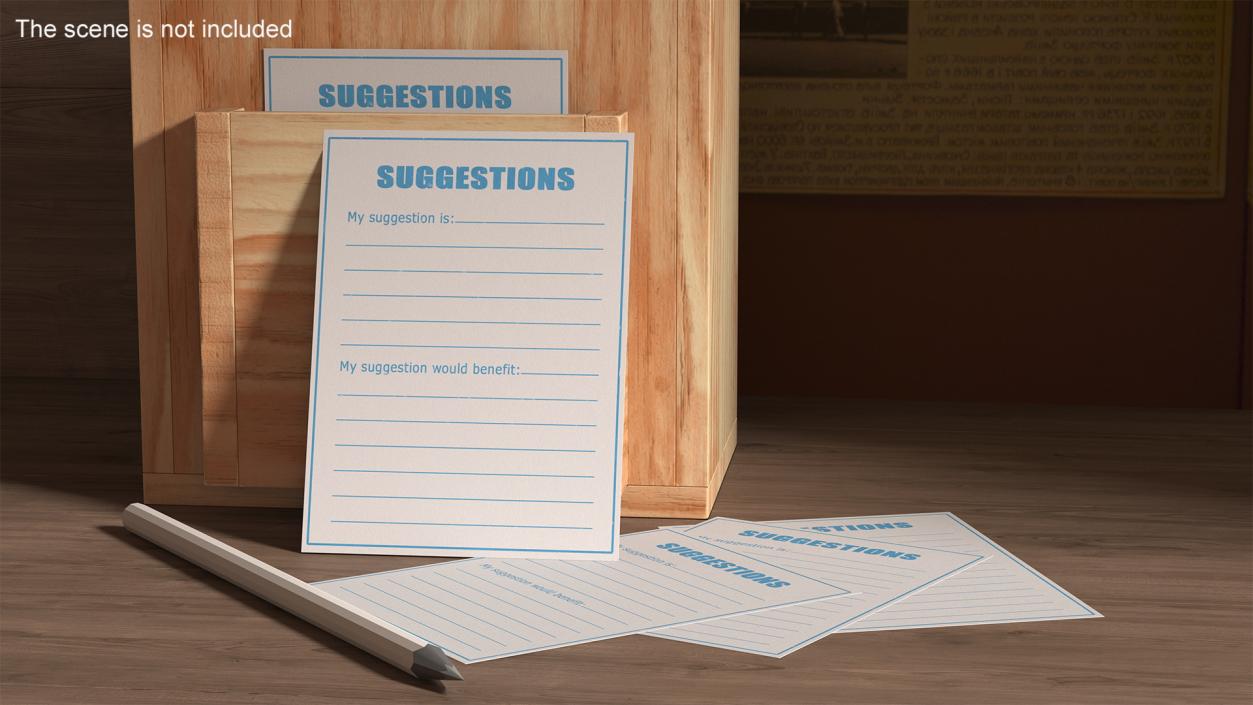 3D Blank Suggestions Form Light Blue model