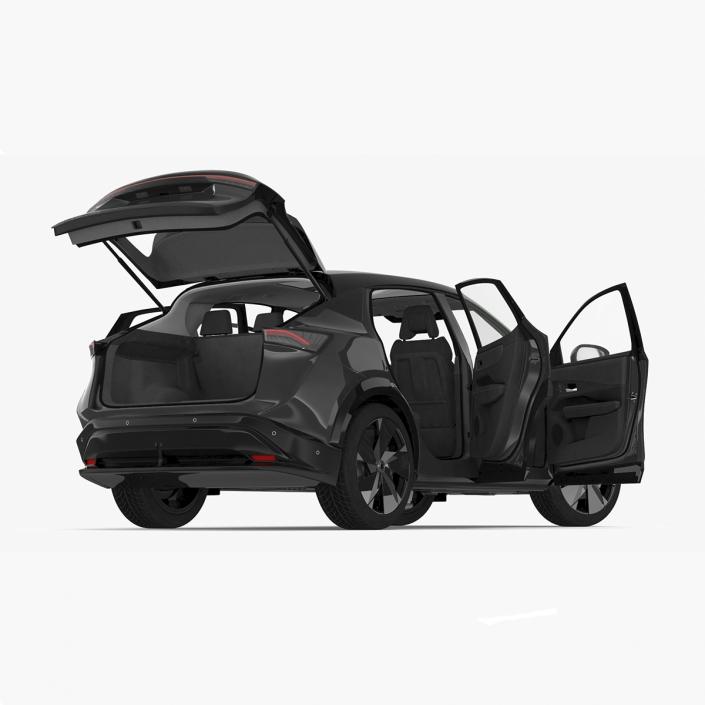 3D Modern Electric SUV Black Rigged for Maya 2 model