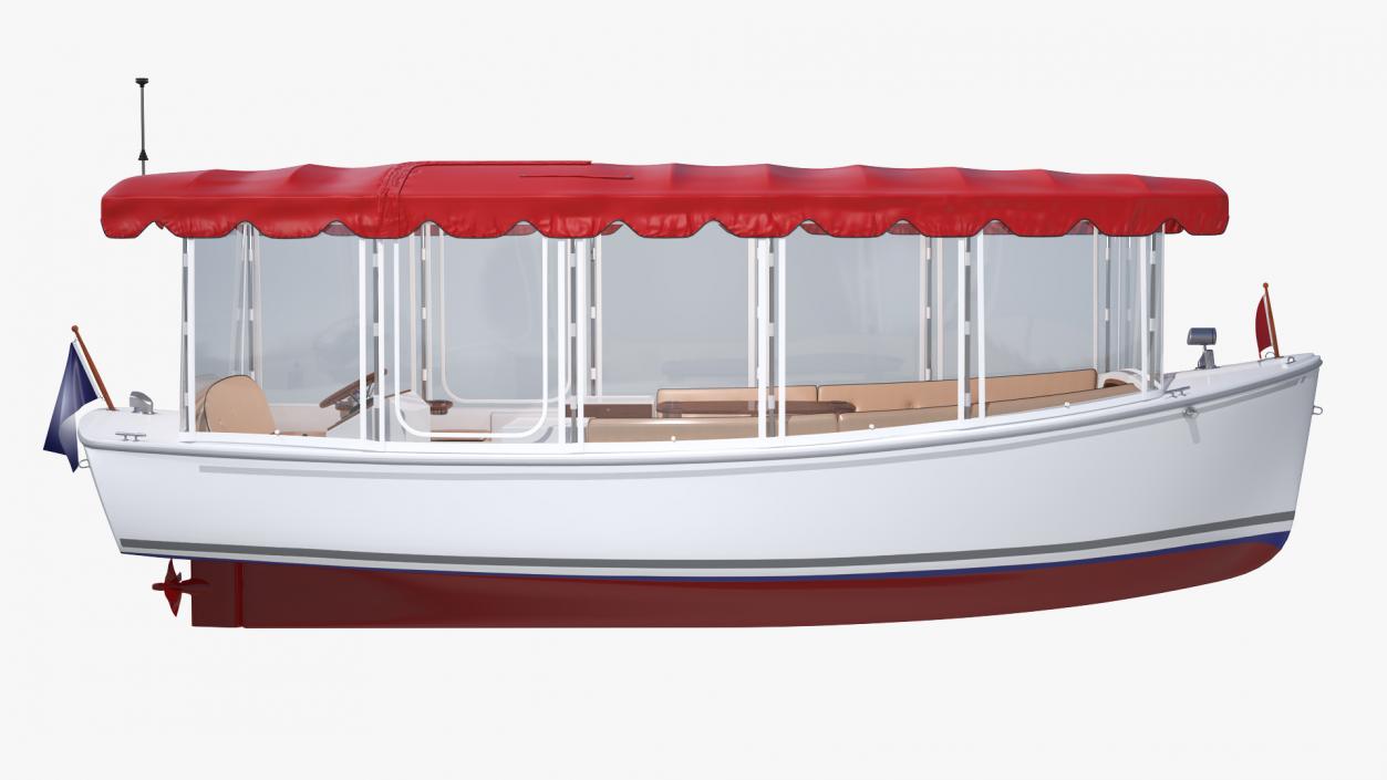 3D Pleasure Boat with Canvas Enclosures