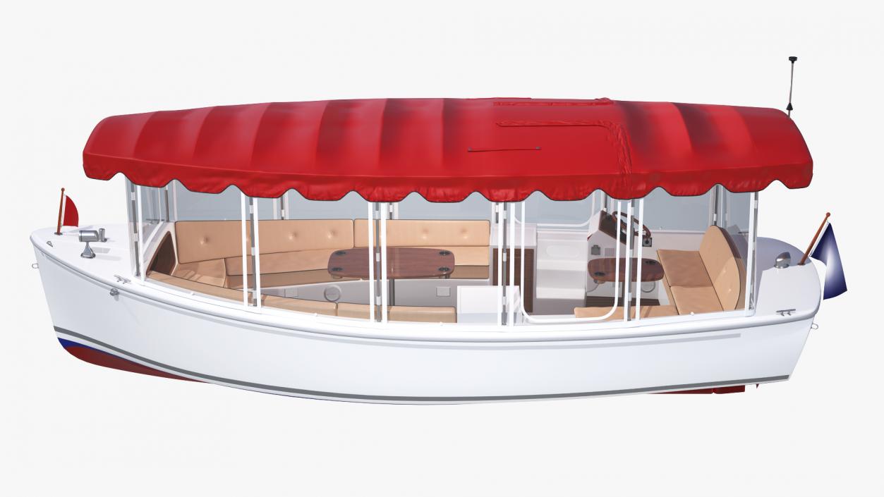 3D Pleasure Boat with Canvas Enclosures